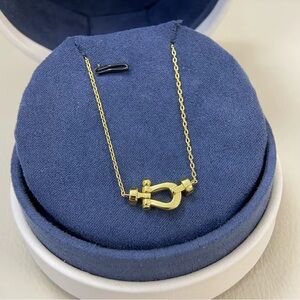🆕 18 k gold plated luxury lucky horseshoe necklace